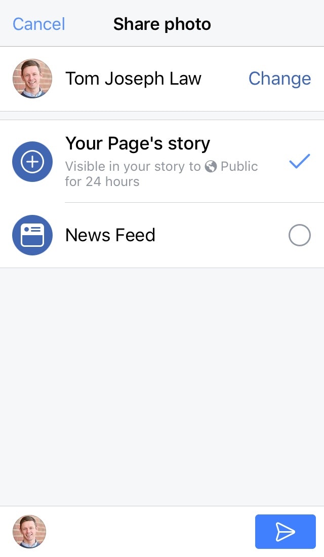 Facebook Story Sharing