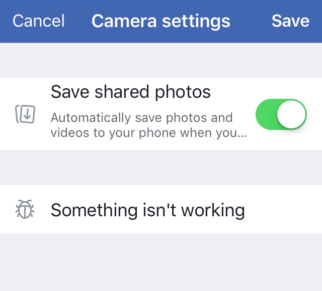 Facebook Story Save Settings