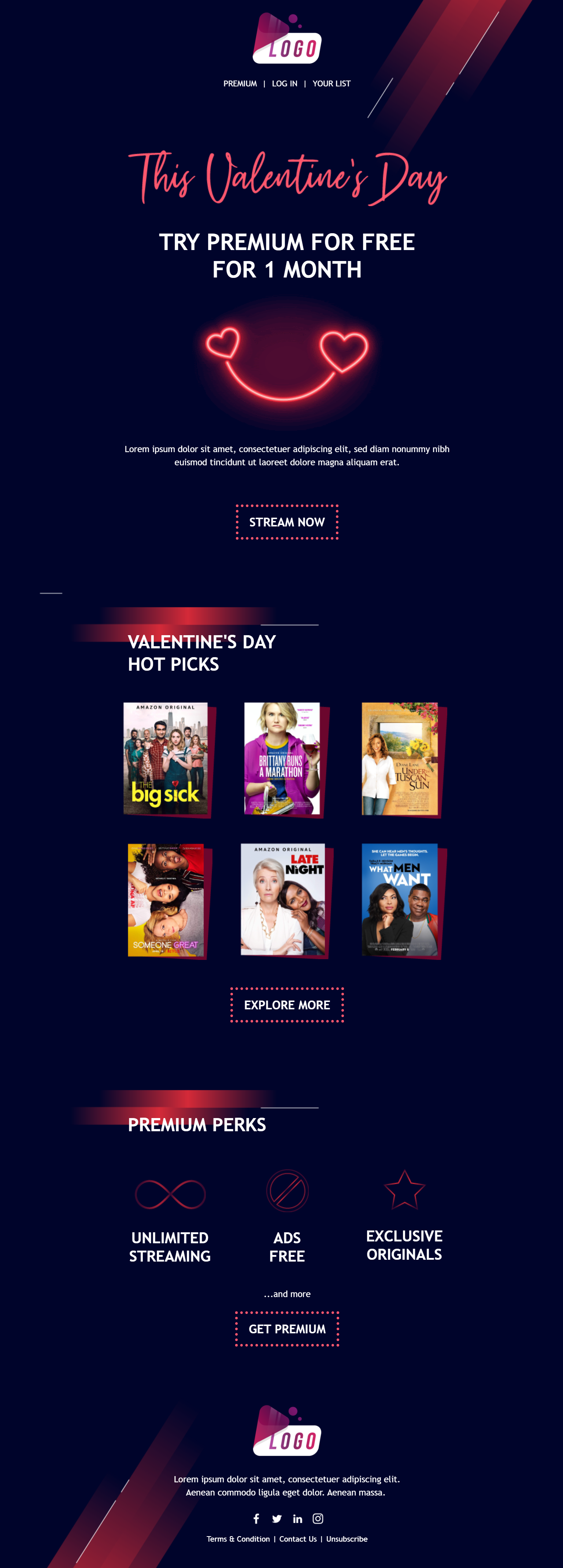 Beefree premium valentine's day email templates