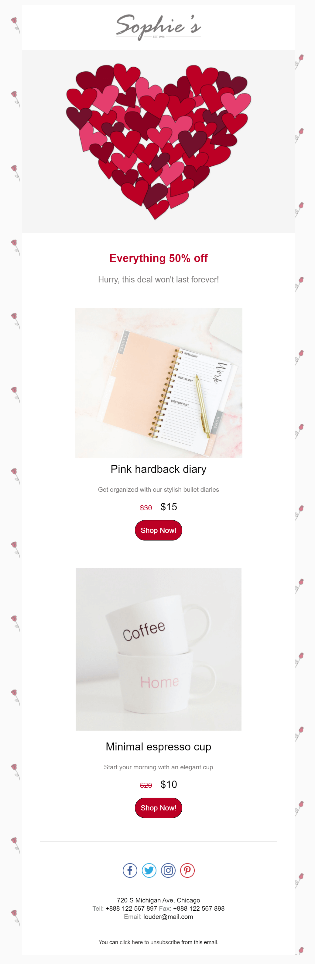 v-day email design