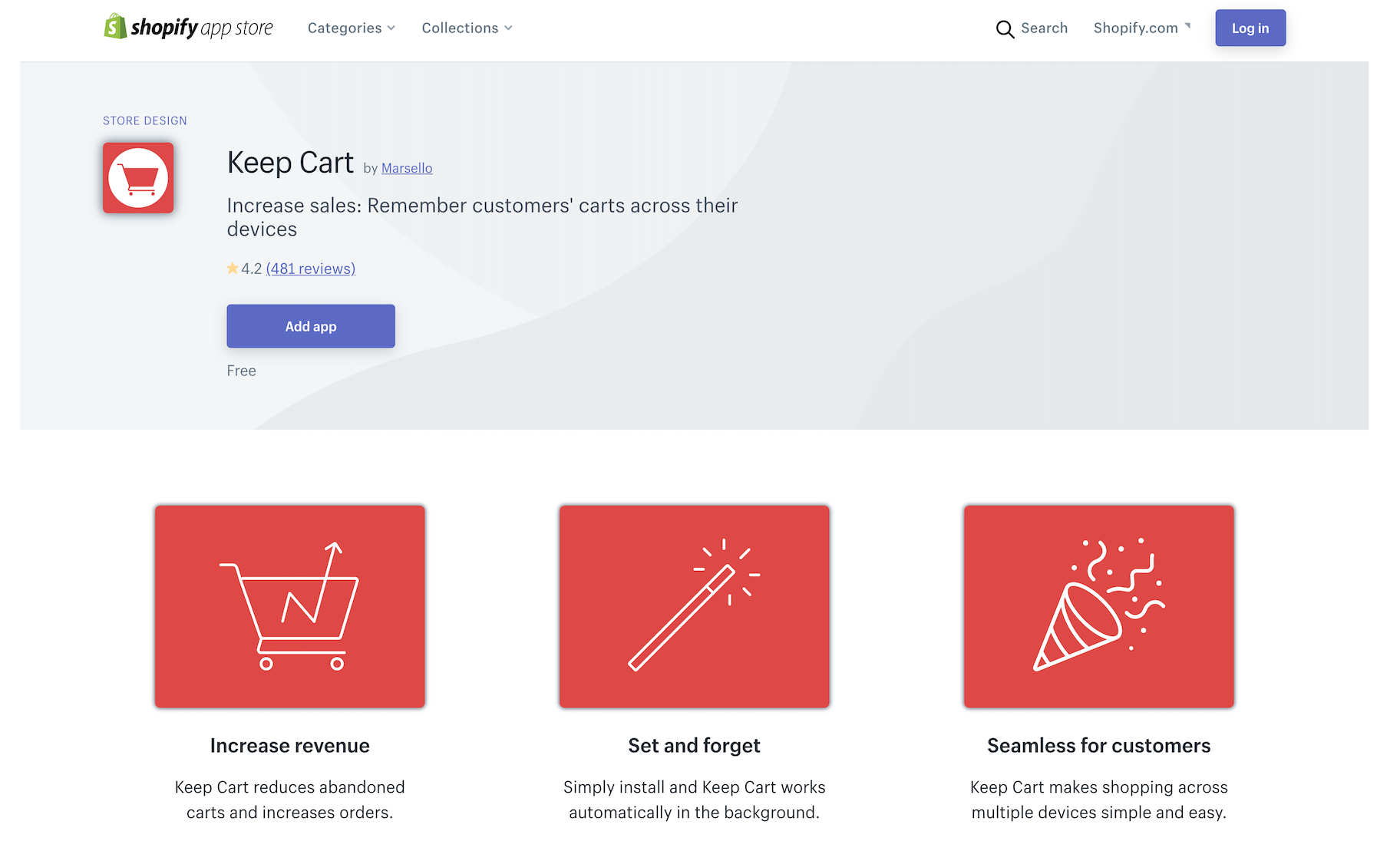 Keep Cart app shopify