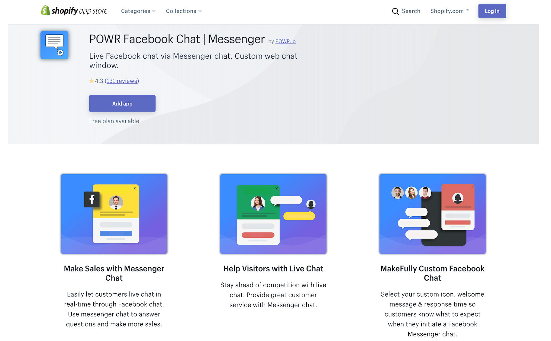 Facebook chat app for shopify store