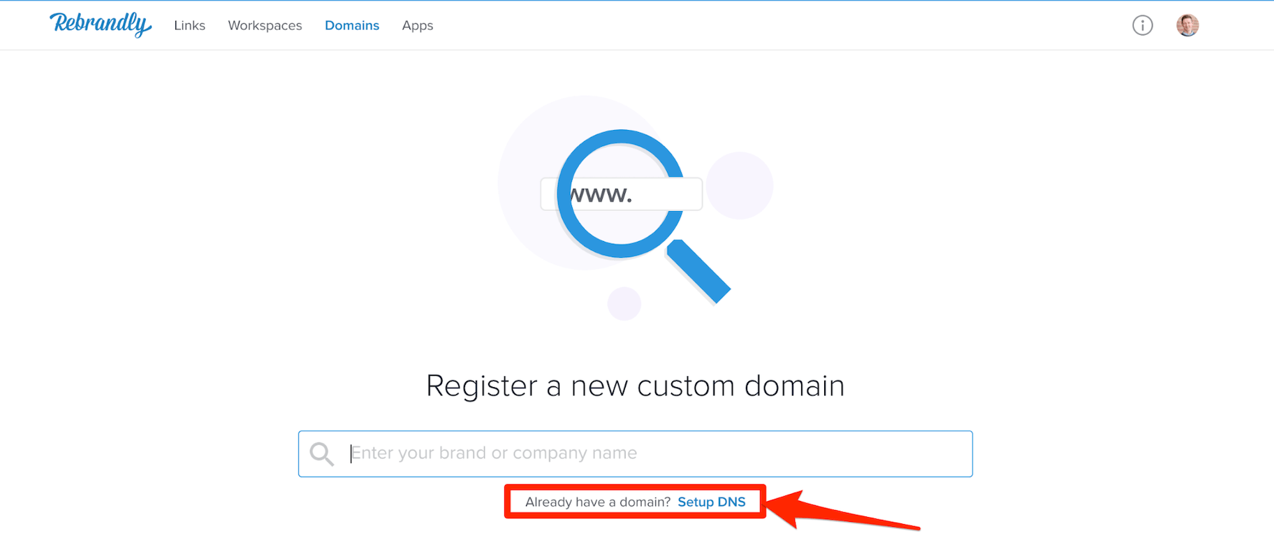 Rebrandly Set Up DomainRebrandly Set Up Domain