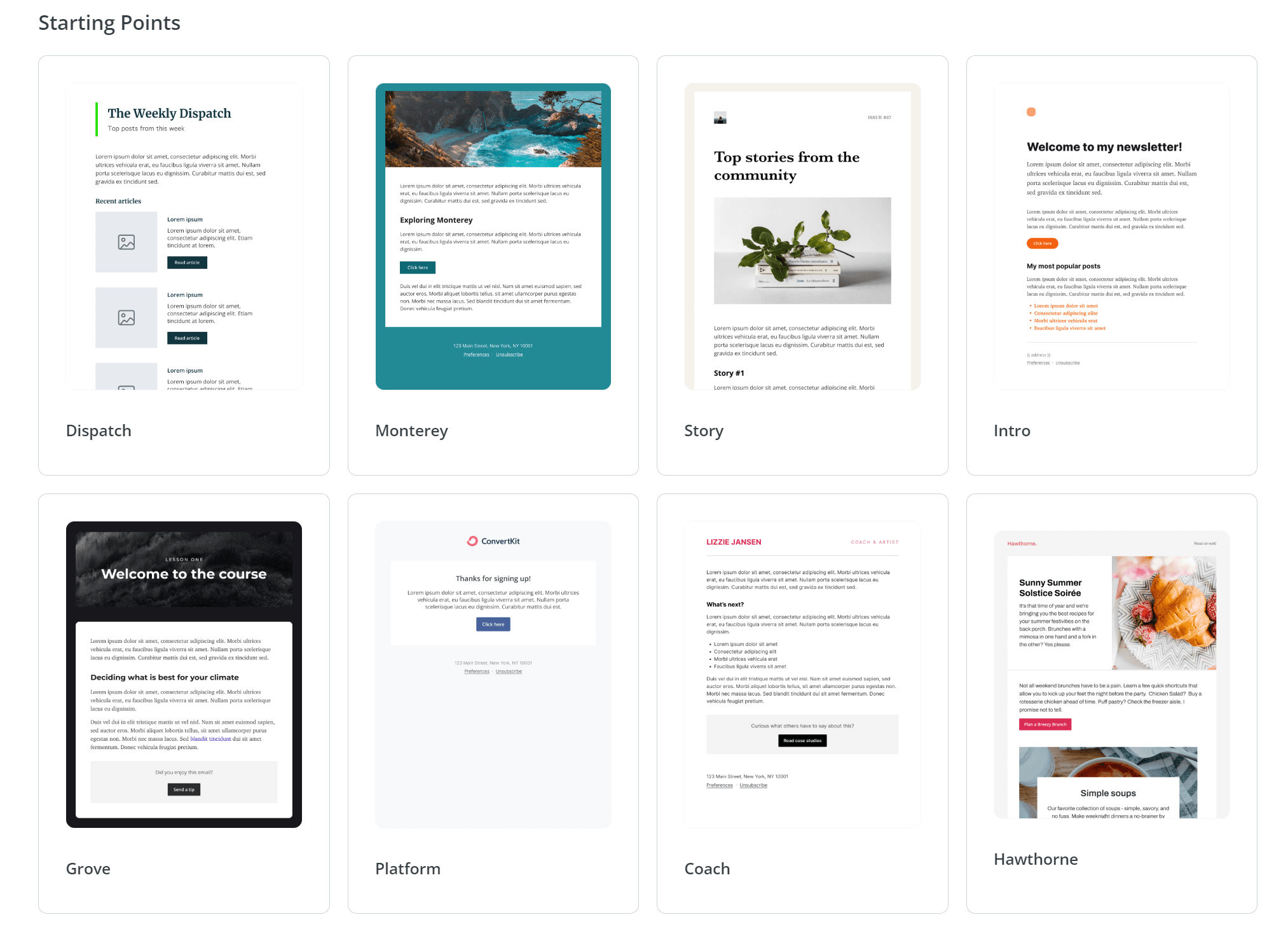 Convertkit email templates