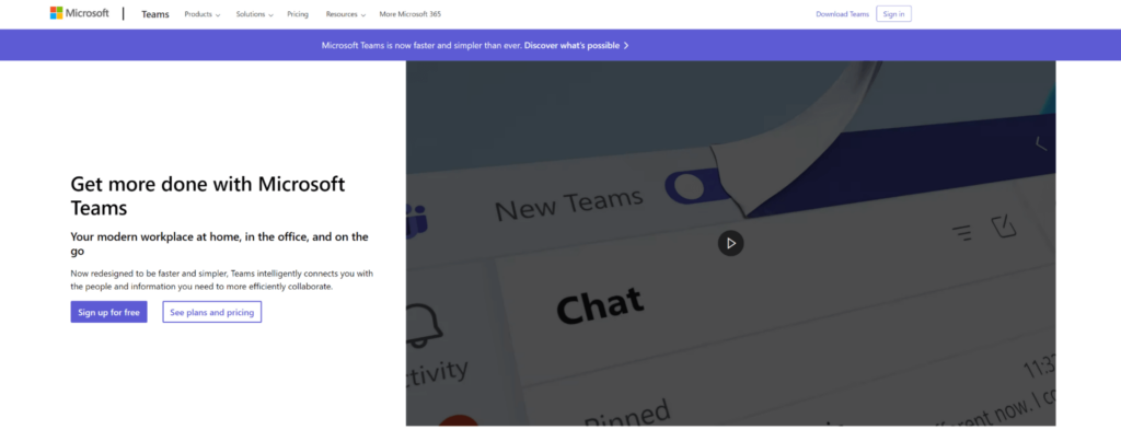 Microsoft teams collaboration tool