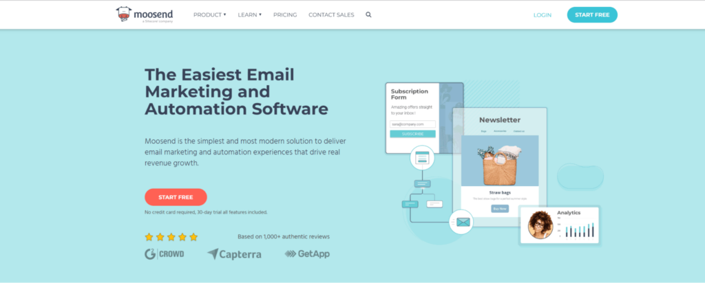 Moosend email marketing service