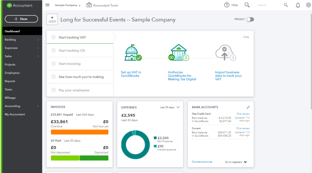 Quickbooks accounting software