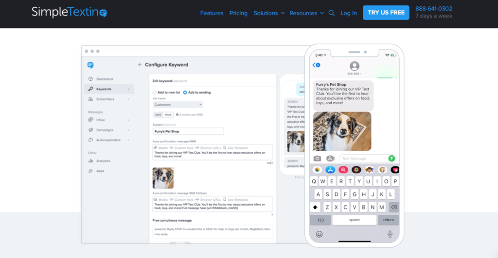 SimpleTexting SMS marketing software